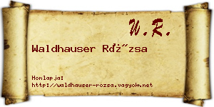 Waldhauser Rózsa névjegykártya