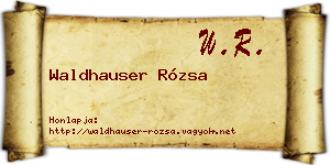 Waldhauser Rózsa névjegykártya