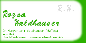 rozsa waldhauser business card